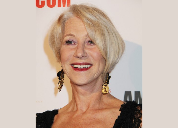 Helen Mirren - Short asymmetrical haircut for older women