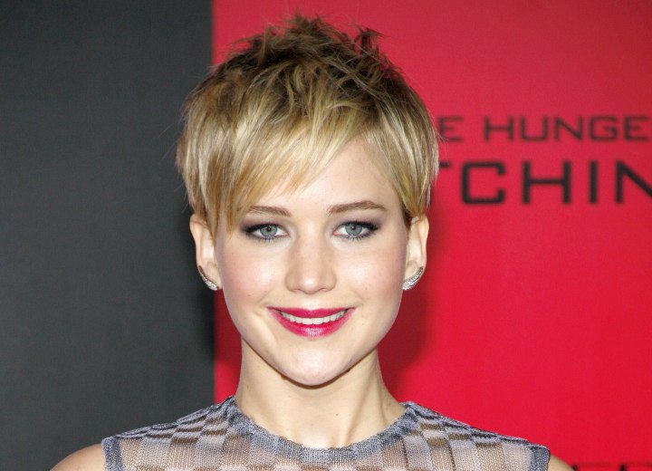 Jennifer Lawrence sporting a well cut pixie