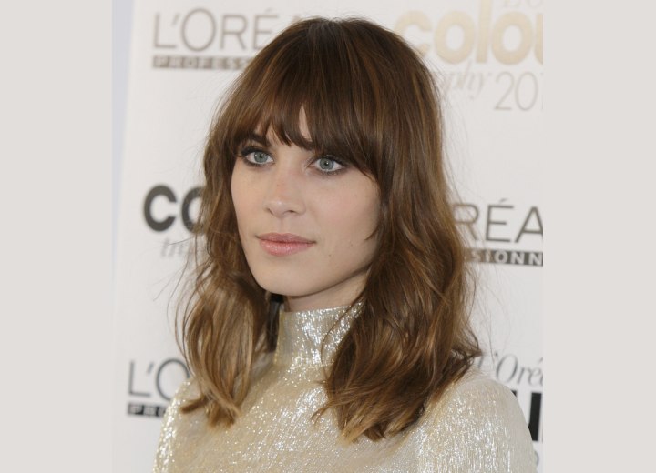 Alexa Chung - Long hair with a messy unkempt feel