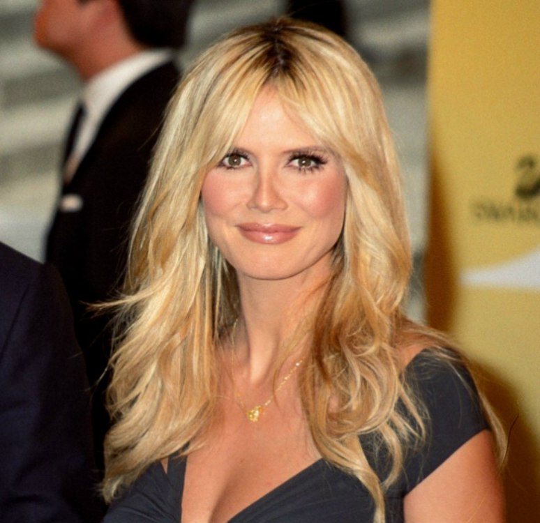 Heidi Klum Long billowing hair with tapered sides and a Heidi Klum Long billowing hair with tapered sides and a