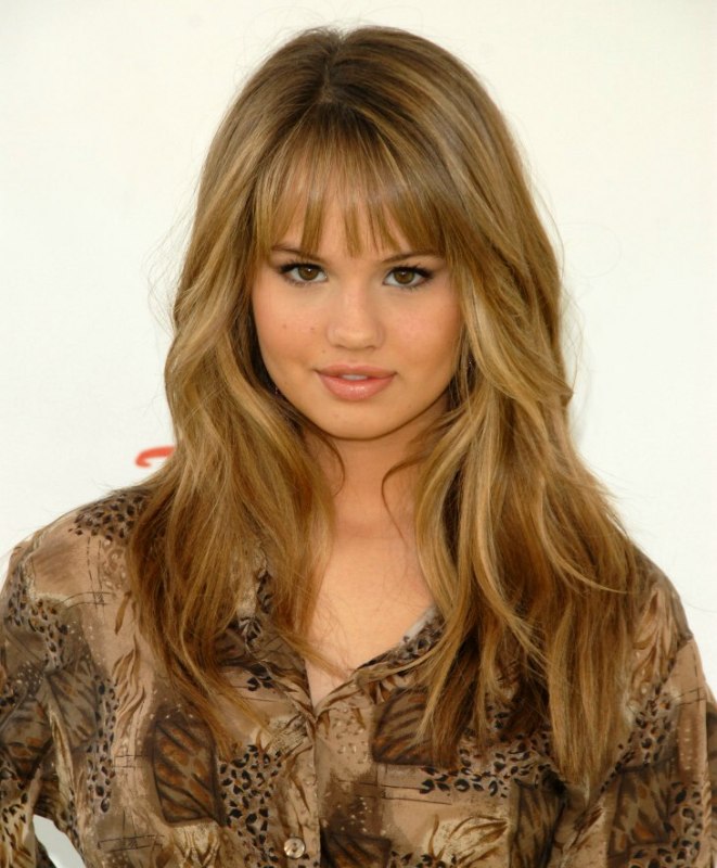 Debby Ryan  Long soft brown hair with layers and thin and 