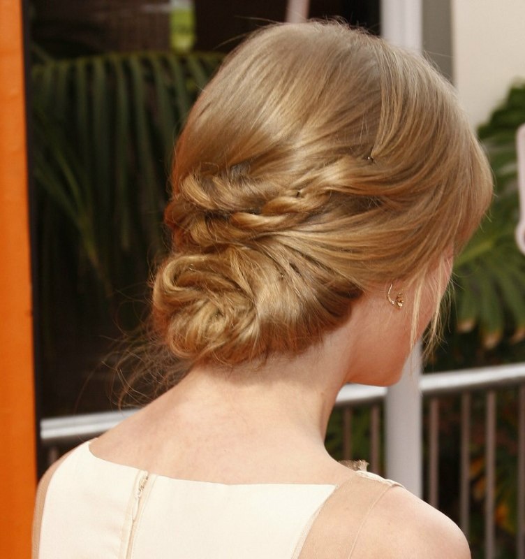 Taylor Swift  Hair in a low updo for formal occasions