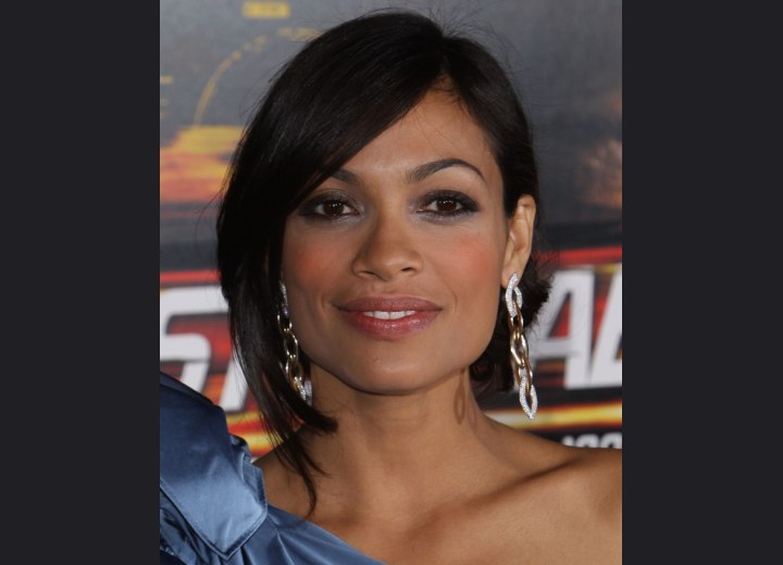 Rosario Dawson wearing her hair up