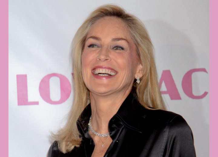 Light and fresh hairstyle for a 50 plus woman - Sharon Stone