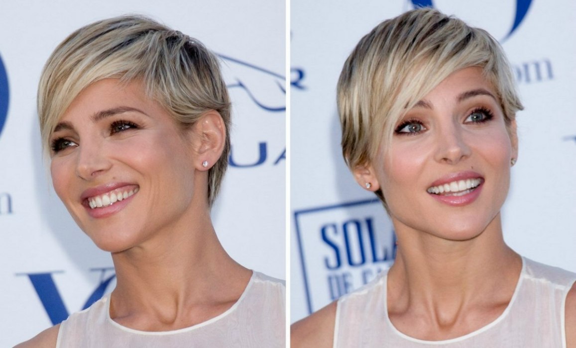 Elsa Pataky  Short blonde pixie haircut with a tapered 