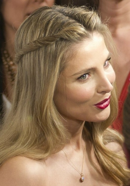 Elsa Pataky  Sweet long hairstyle with ponytails twisted 