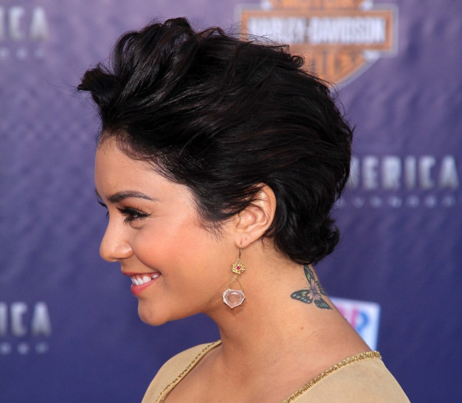 Vanessa Hudgens with short hair  Curly pixie cut