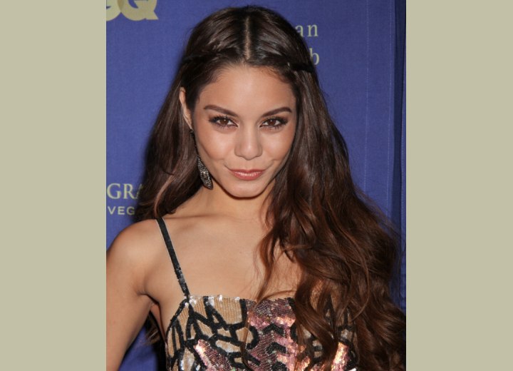Vanessa Hudgens wearing her long hair out of her face