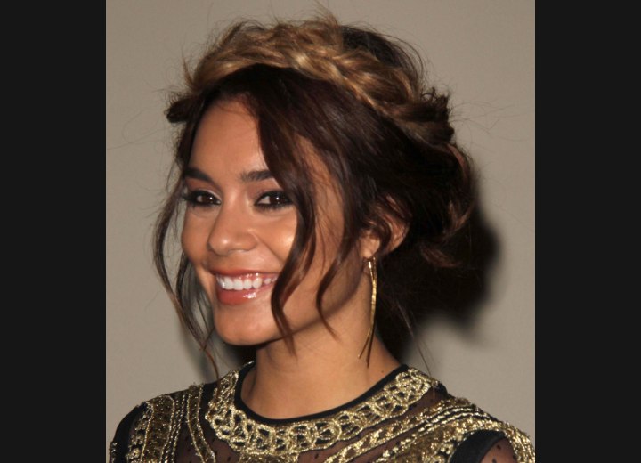 Vanessa Hudgens wearing braided hair extensions