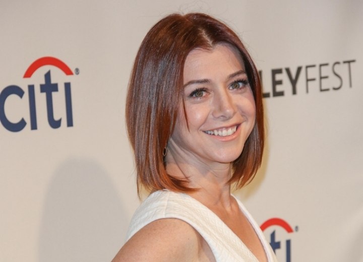 Alyson Hannigan with her hair cut into a bob