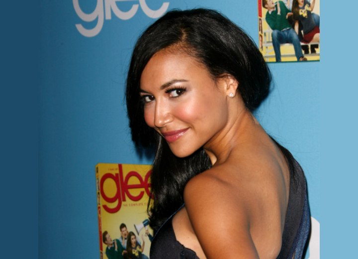 Hair styled over one shoulder - Naya Rivera