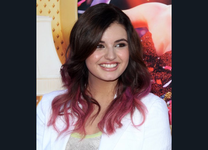 Rebecca Black with purple hair