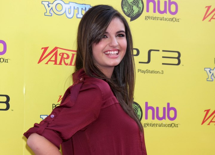 Rebecca Black wearing her hair long and sleek