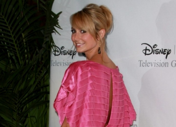 Side view of Stacy Keibler's hairstyle with a chignon
