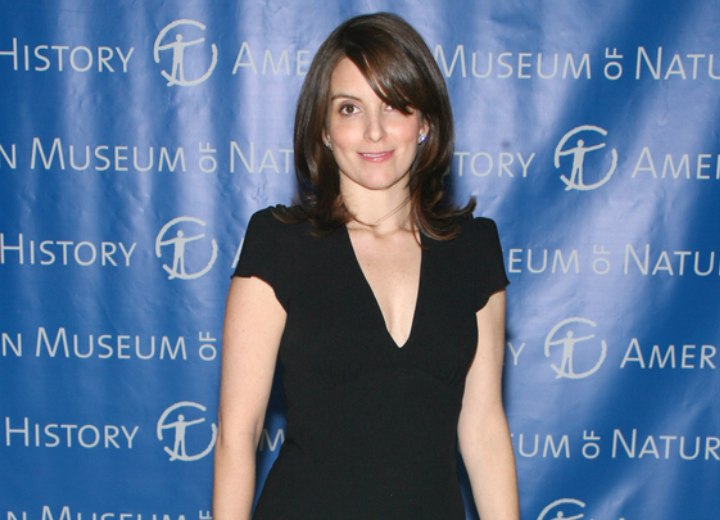 Dress and hairstyle for a Tina Fey look