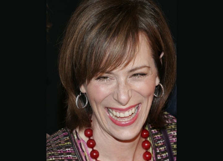 Jane Kaczmarek's warm brown hair color