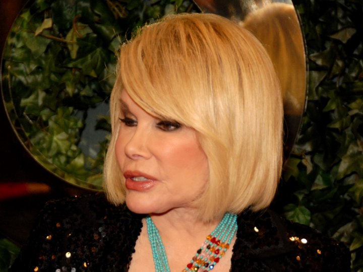 Joan Rivers wearing her hair in a long bob