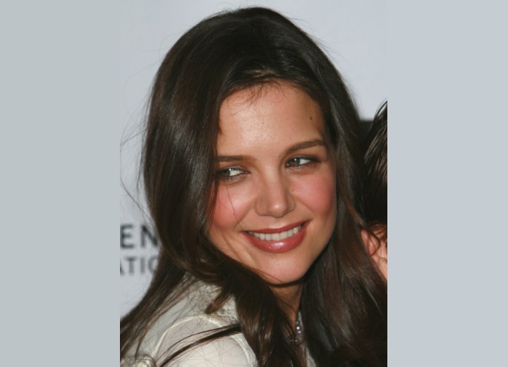 Close up photo of Katie Holmes hair