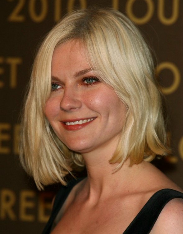 Kirsten Dunst wearing her hair in a bob with waves