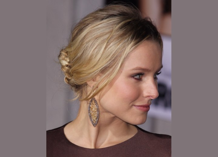 Side view of Kristen Bell's updo