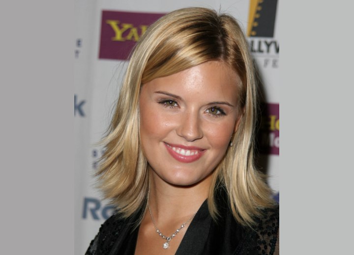 Maggie Grace - Medium length hair with curved ends