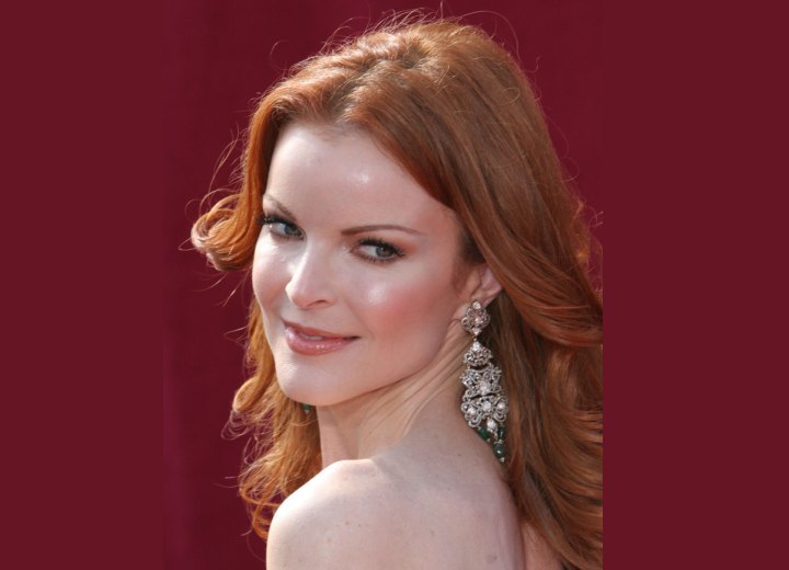 Redhead Marcia Cross with long hair