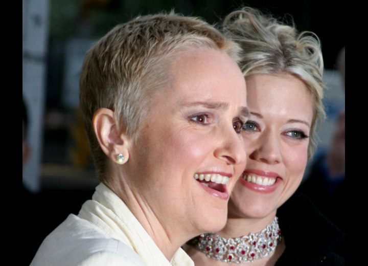Melisa Etheridge with extremely short hair