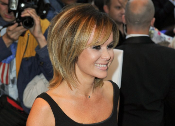 Amanda Holden's shag hairstyle with layers