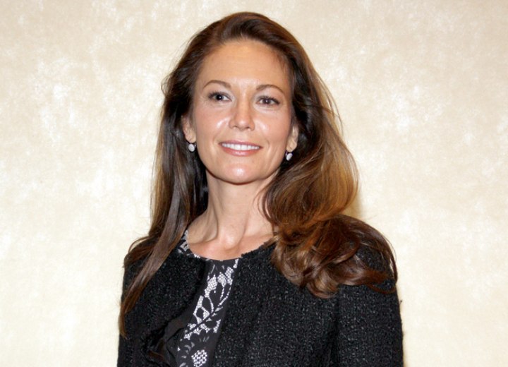 Diane Lane with a long and low-key hairstyle