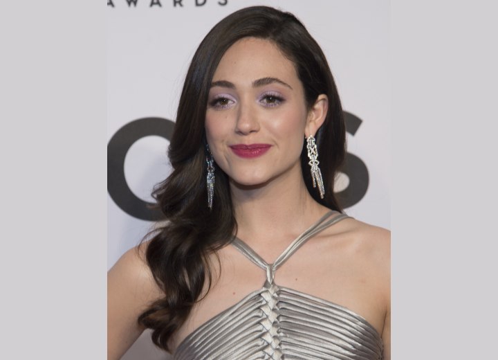 Emmy Rossum's long hair with loose curls