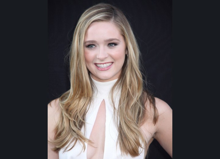Greer Grammer with long wavy hair