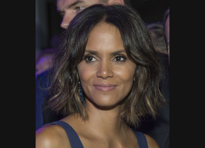 Halle Berry's hair in a bob with tousled styling