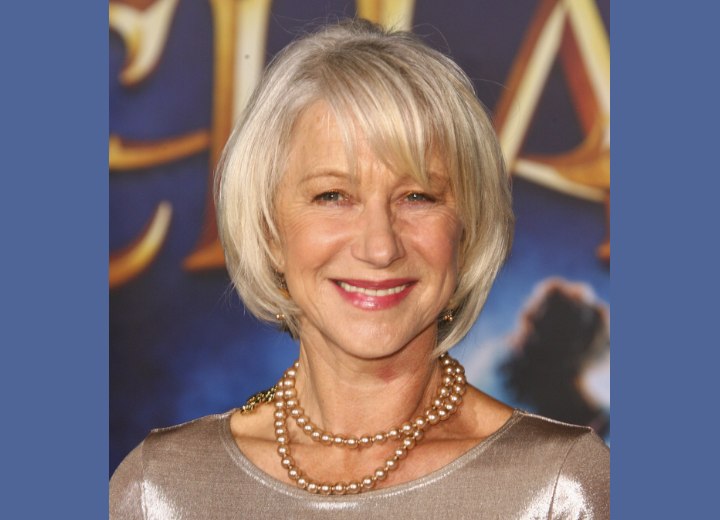 Hairstyle for older women with silver hair - Helen Mirren