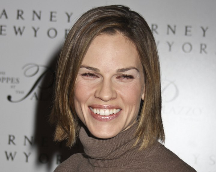 Hilary Swank with neck length hair