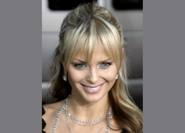 Crown view of Izabella Scorupco's hair