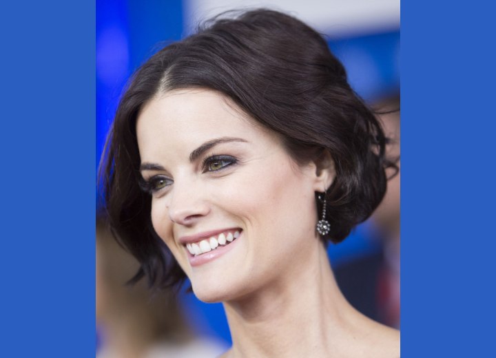 Jaimie Alexander with her hair in a short bob