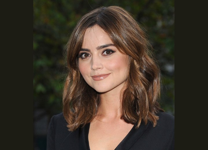 Jenna Coleman wearing her hair in a manageable length