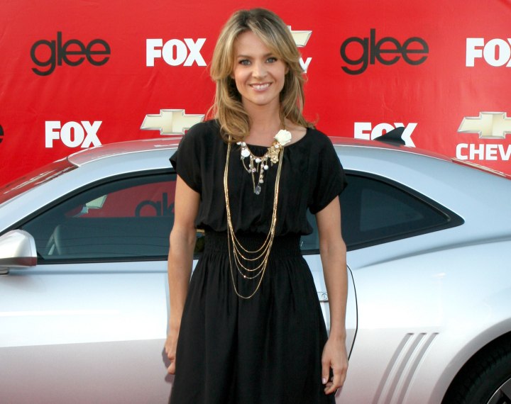 Jessalyn Gilsig wearing a little black dress