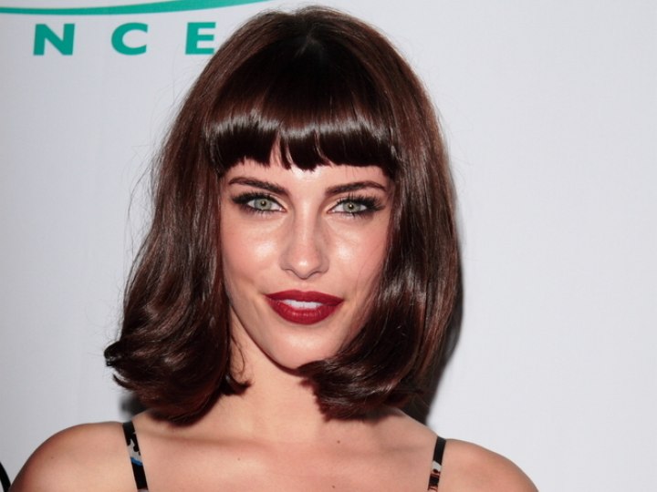 Jessica Lowndes bob haircut with short bangs