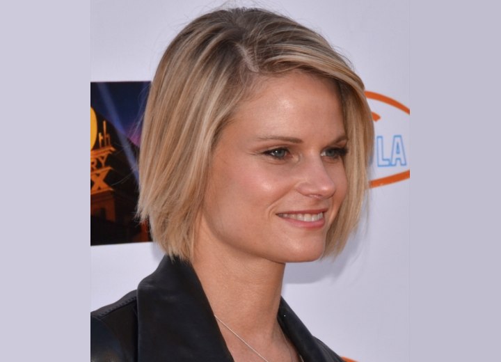 Joelle Carter with her hair in a bob
