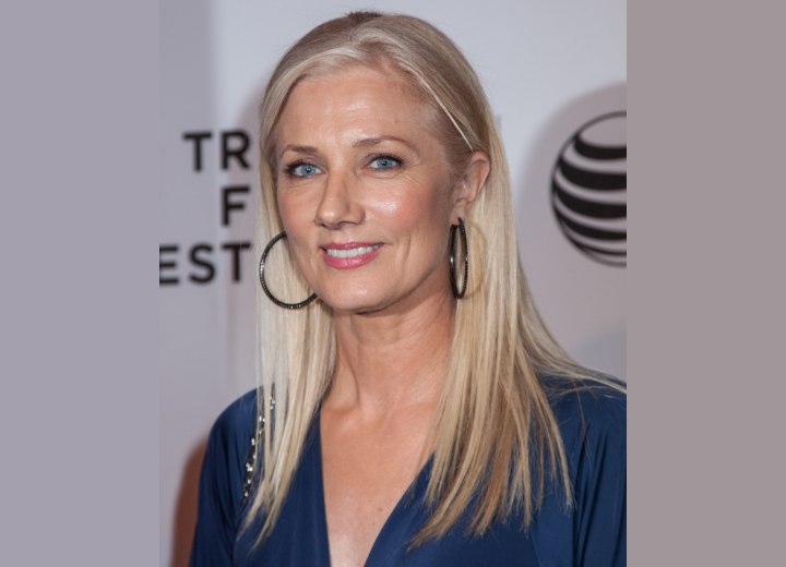 50+ Joely Richardson with sleek long hair