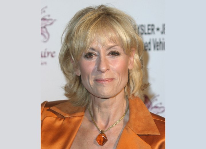 Medium length hairstyle to hide facial creases - Judith Light