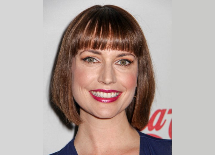 Julie Ann Emery - Bob haircut with above the eyebrows bangs