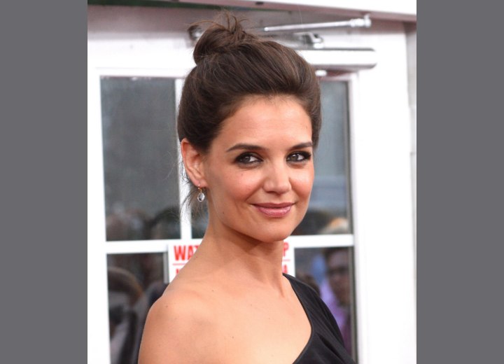 Katie Holmes with her hair up
