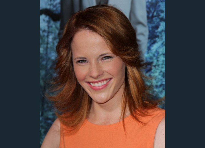 Katie Leclerc's flippy hairstyle
