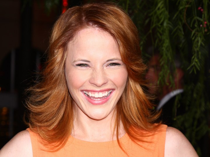 Katie Leclerc's warm red hair