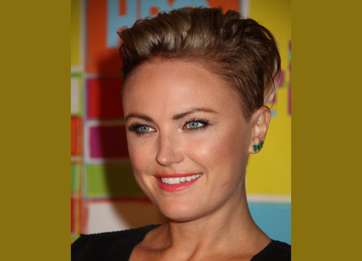 Malin Akerman wearing her hair short in a pixie