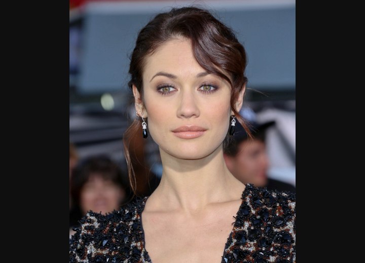 Olga Kurylenko wearing her hair up