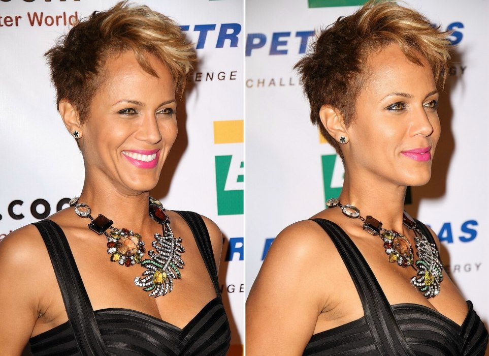 Nicole Ari Parker's ombre pixie with her hair trimmed 