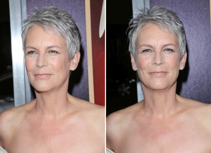 Pixie cut for gray hair - Jamie Lee Curtis